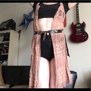 ONE OF A KIND Crocheted Long Cardigan